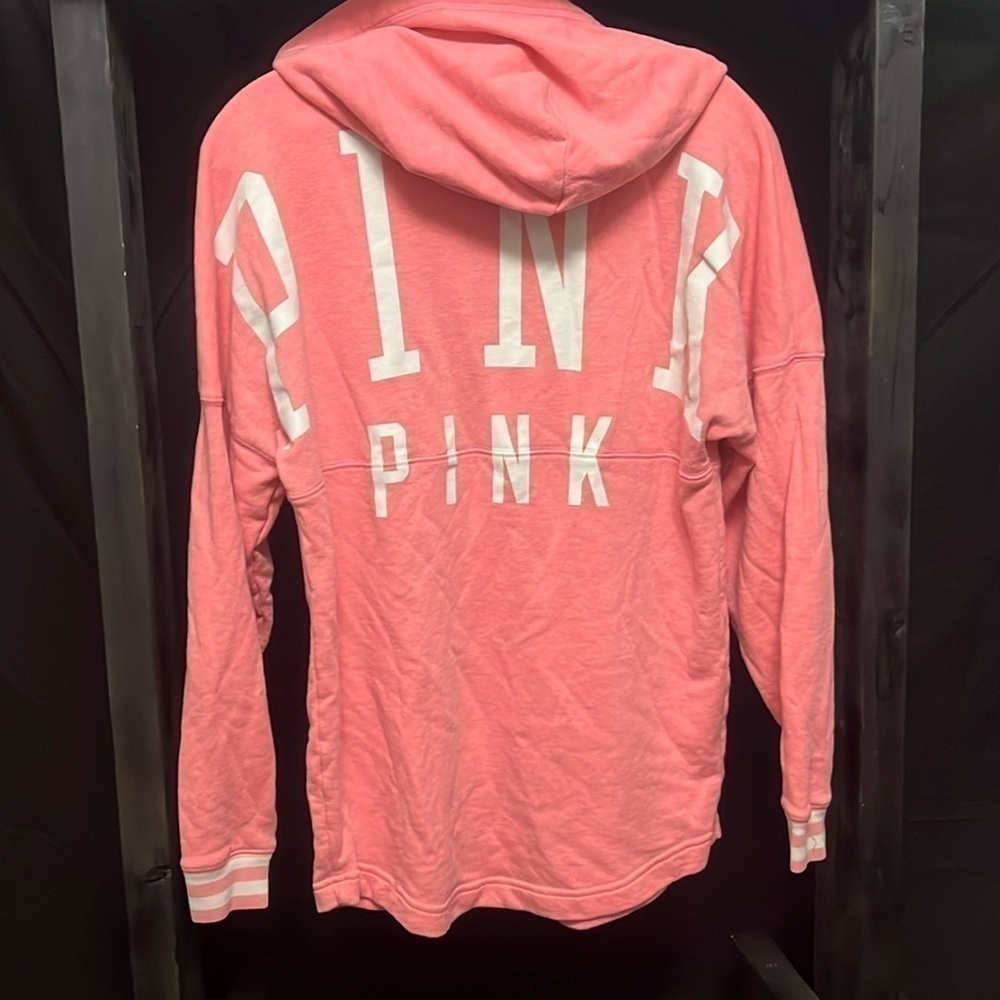 PINK Victoria’s Secret- pink and white pullover hoodie
